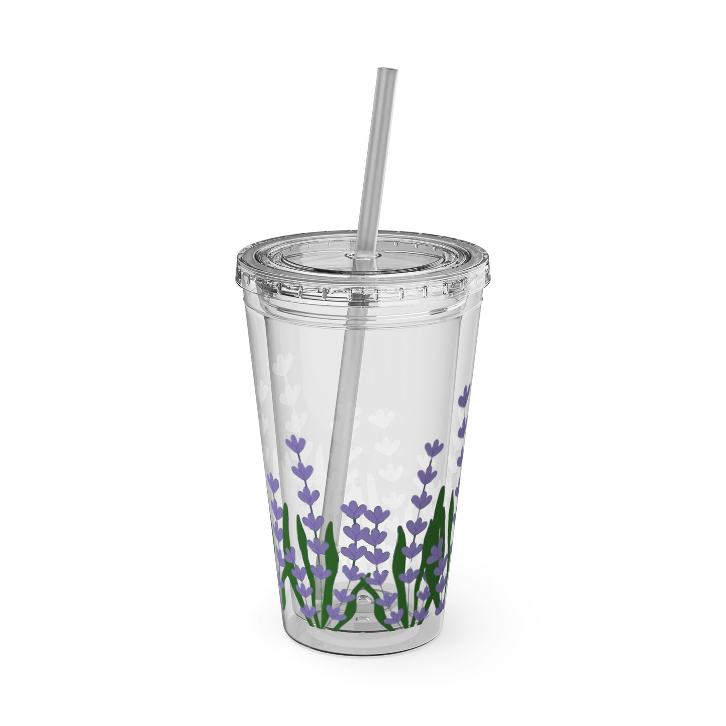 Sunsplash Lavender Tumbler | 16oz Reusable Cup | Eco-Friendly Drinkware | Perfect Gift for Tea Lovers, Summer, Picnics, & Home Decor
