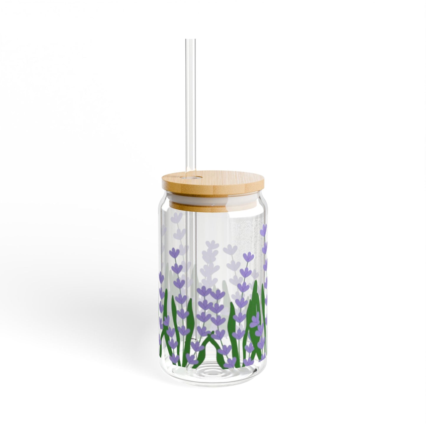 Lavender Flower Sipper Glass - 16oz Eco-Friendly Drinkware, Perfect for Summer Parties, Gifts, Weddings, and Home Decor