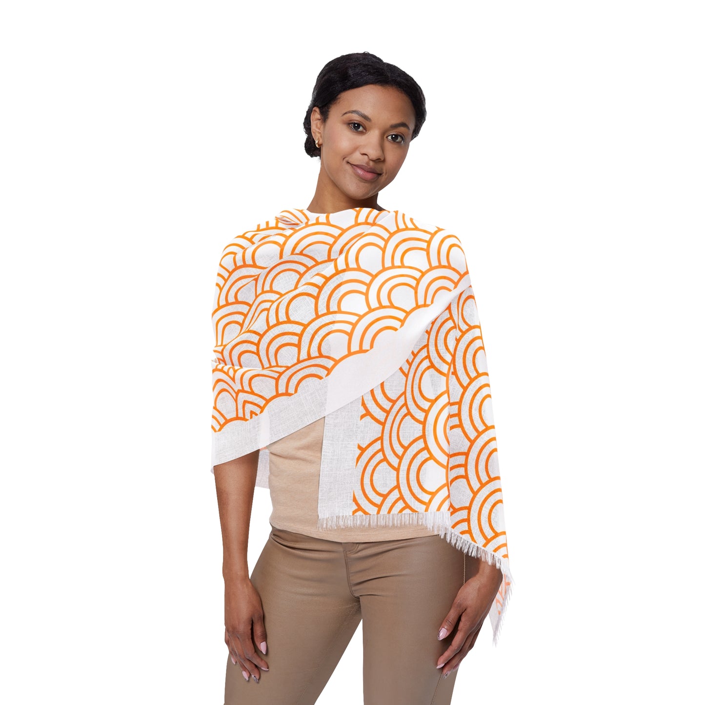 Elegant Wave Pattern Light Scarf, Trendy Fashion Accessory, Spring Summer Wear, Lightweight Shawl, Perfect Gift for Her