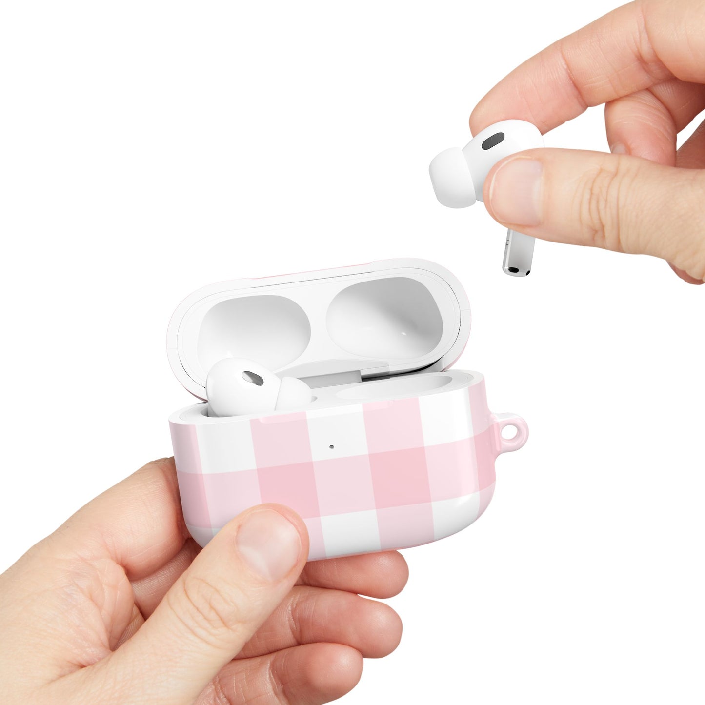 Pink Gingham AirPod Case - Cute, Stylish, Durable, Perfect Gift for Teens, Trendy Accessory, Everyday Use