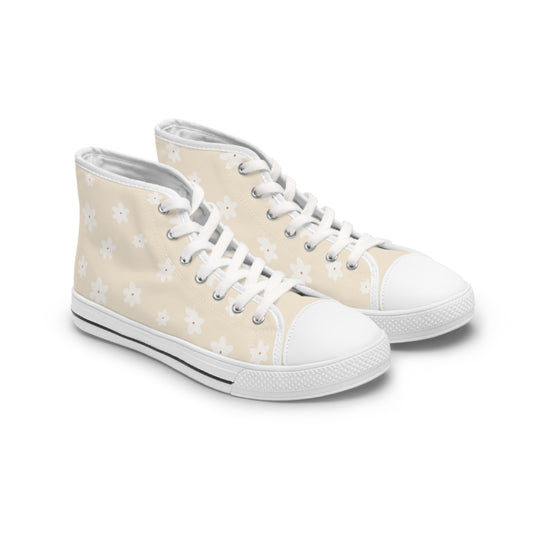 Stylish Floral High Top Sneakers for Women, Casual Footwear, Trendy Streetwear, Gift for Her, Summer Vibes, Everyday Comfort