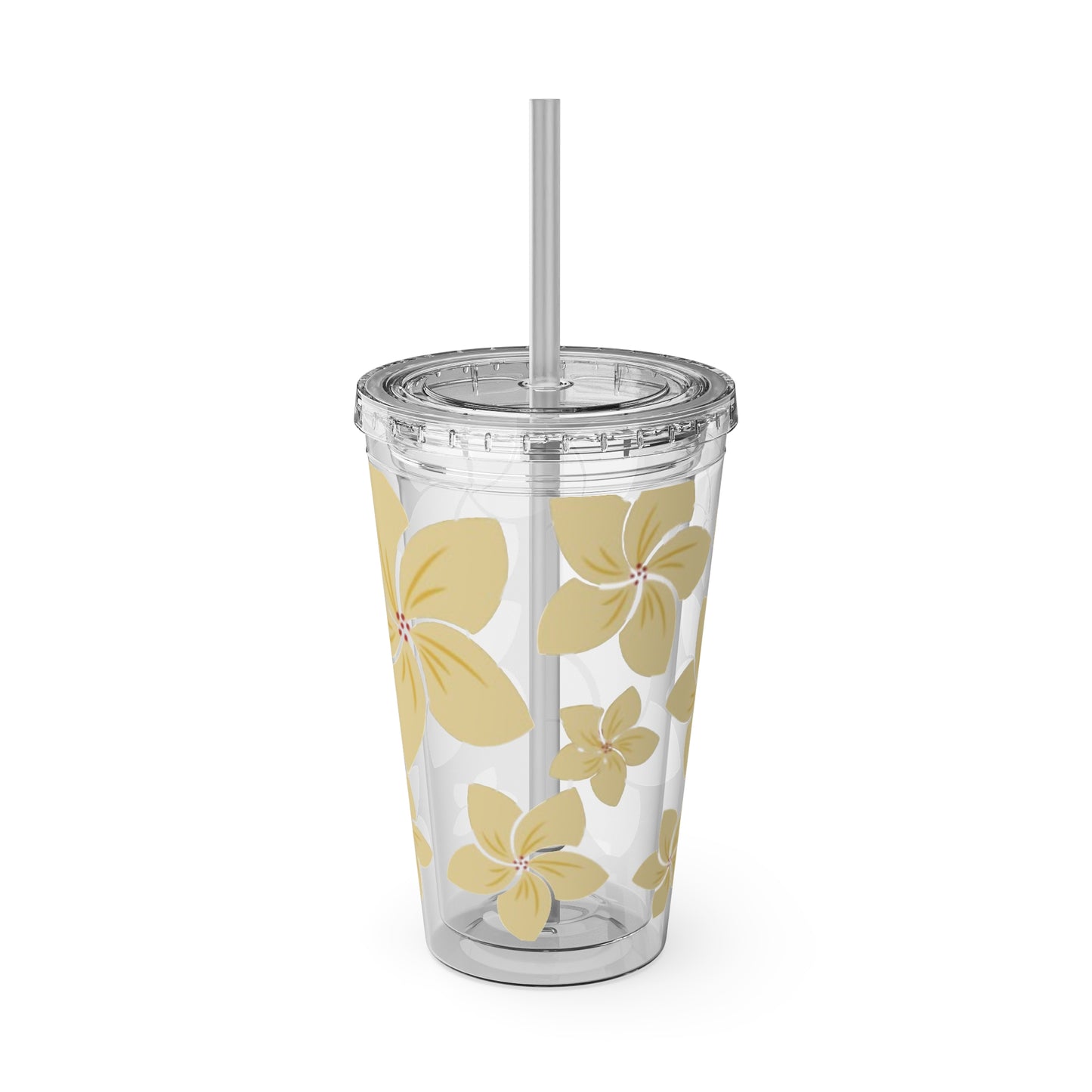 Sunsplash Floral Tumbler, Summer Travel Mug, Insulated Drink Cup, Perfect for Outdoor Events, Gift for Her