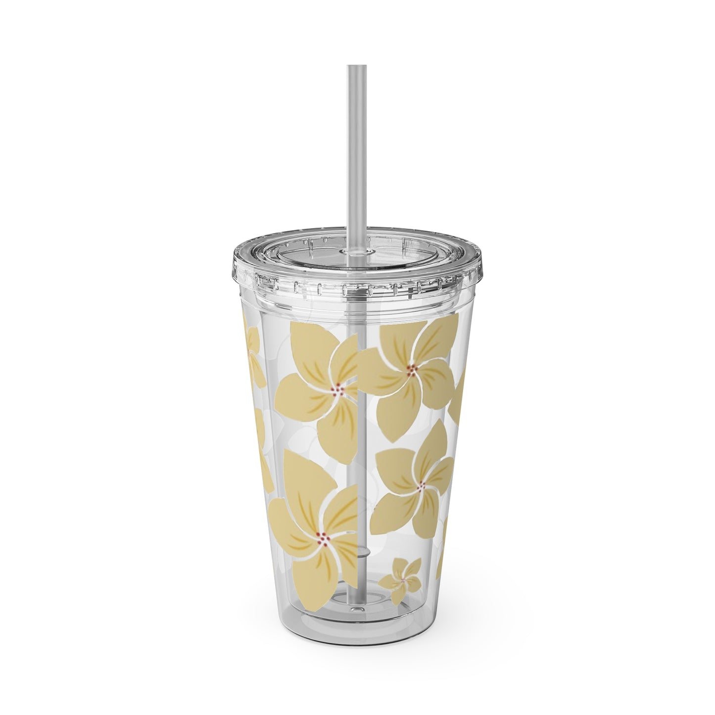 Sunsplash Floral Tumbler, Summer Travel Mug, Insulated Drink Cup, Perfect for Outdoor Events, Gift for Her