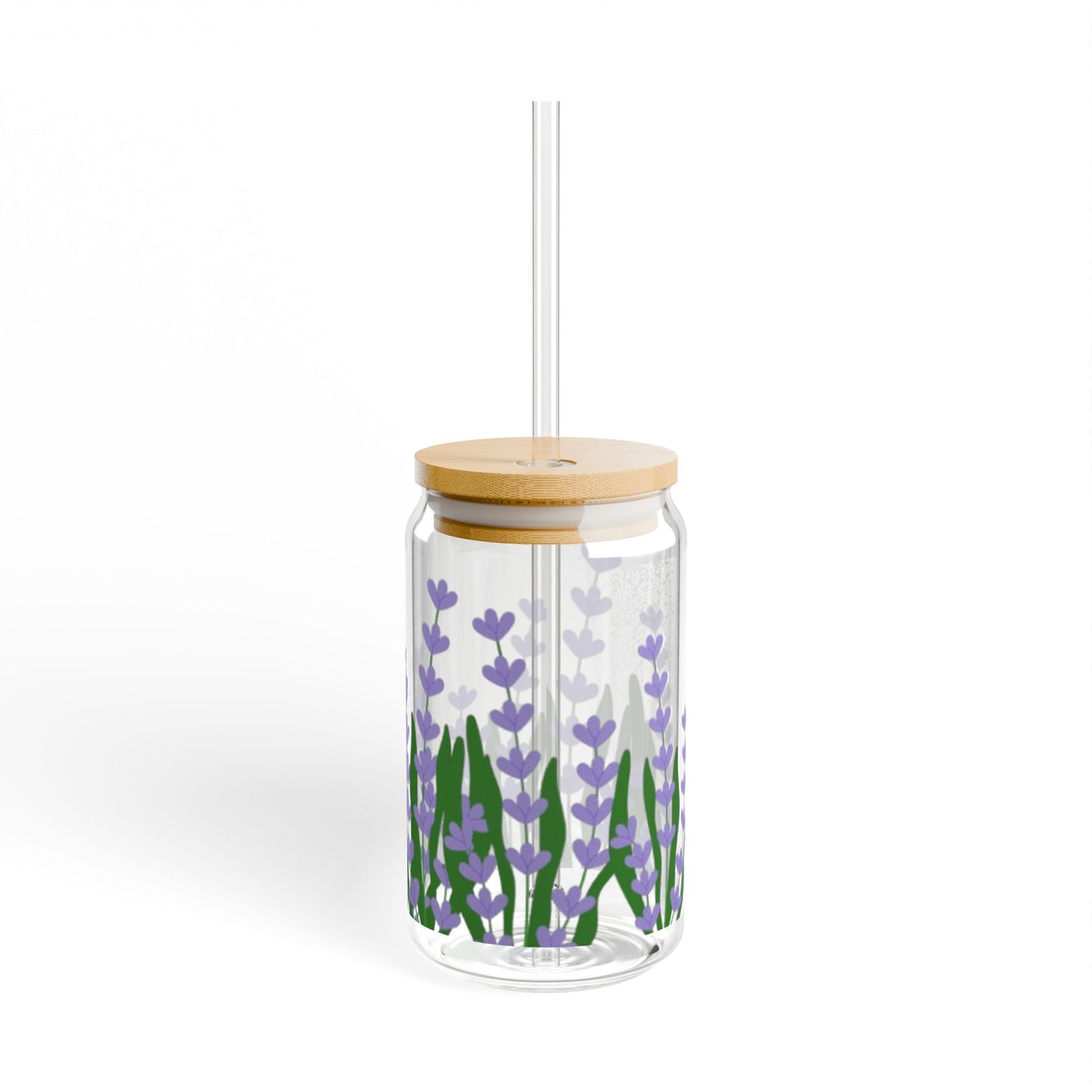 Lavender Flower Sipper Glass - 16oz Eco-Friendly Drinkware, Perfect for Summer Parties, Gifts, Weddings, and Home Decor