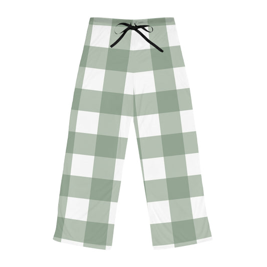 Women's Cozy Checkered Pajama Pants, AOP Trousers for Relaxation, Sleepwear, Gifts for Her, Lounge Pants, Holiday Comfort