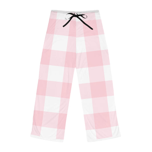 Cozy Pink Checkered Women's Pajama Pants | Relaxing Loungewear for Home, Casual Sleepwear, Great for Gifting!