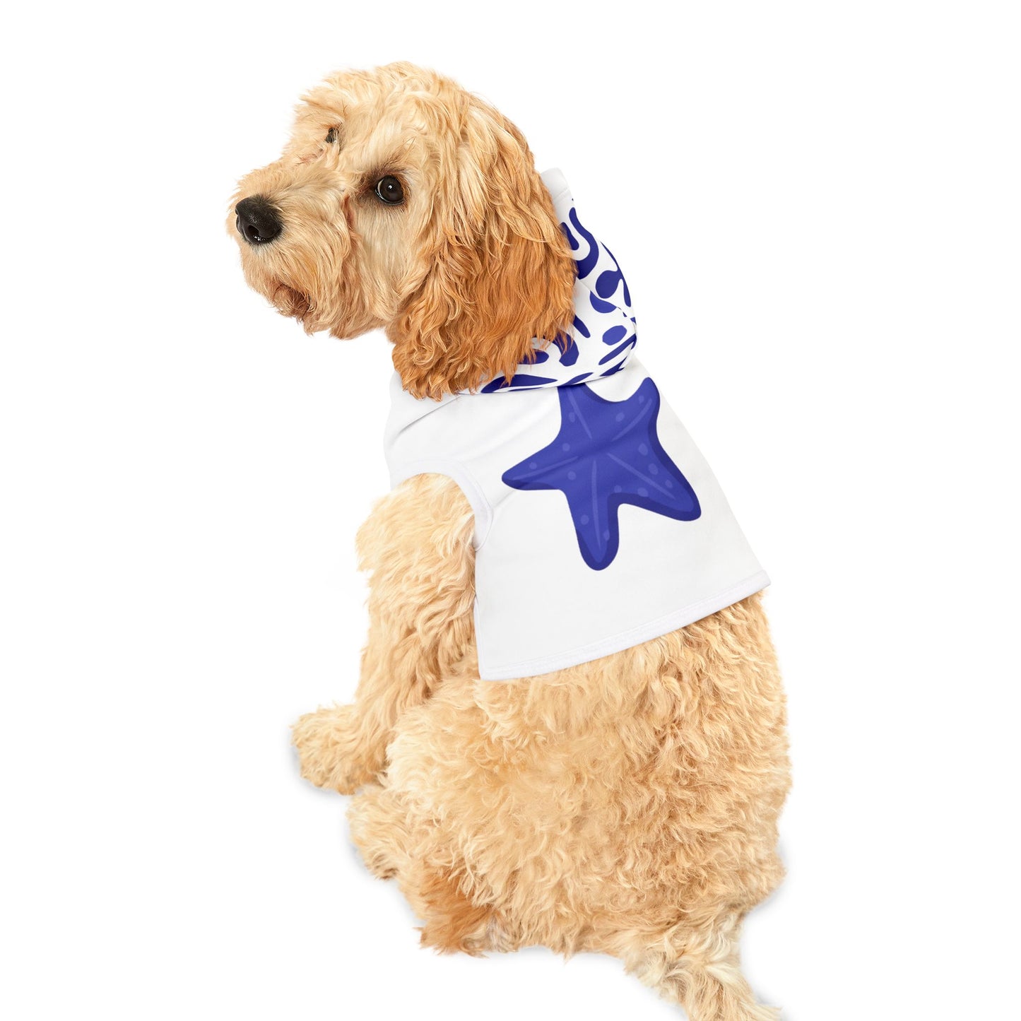 Nautical Pet Hoodie for Dogs, Cute Starfish Design, Cozy Dog Apparel, Beach Lover Gift, Stylish Pet Clothing