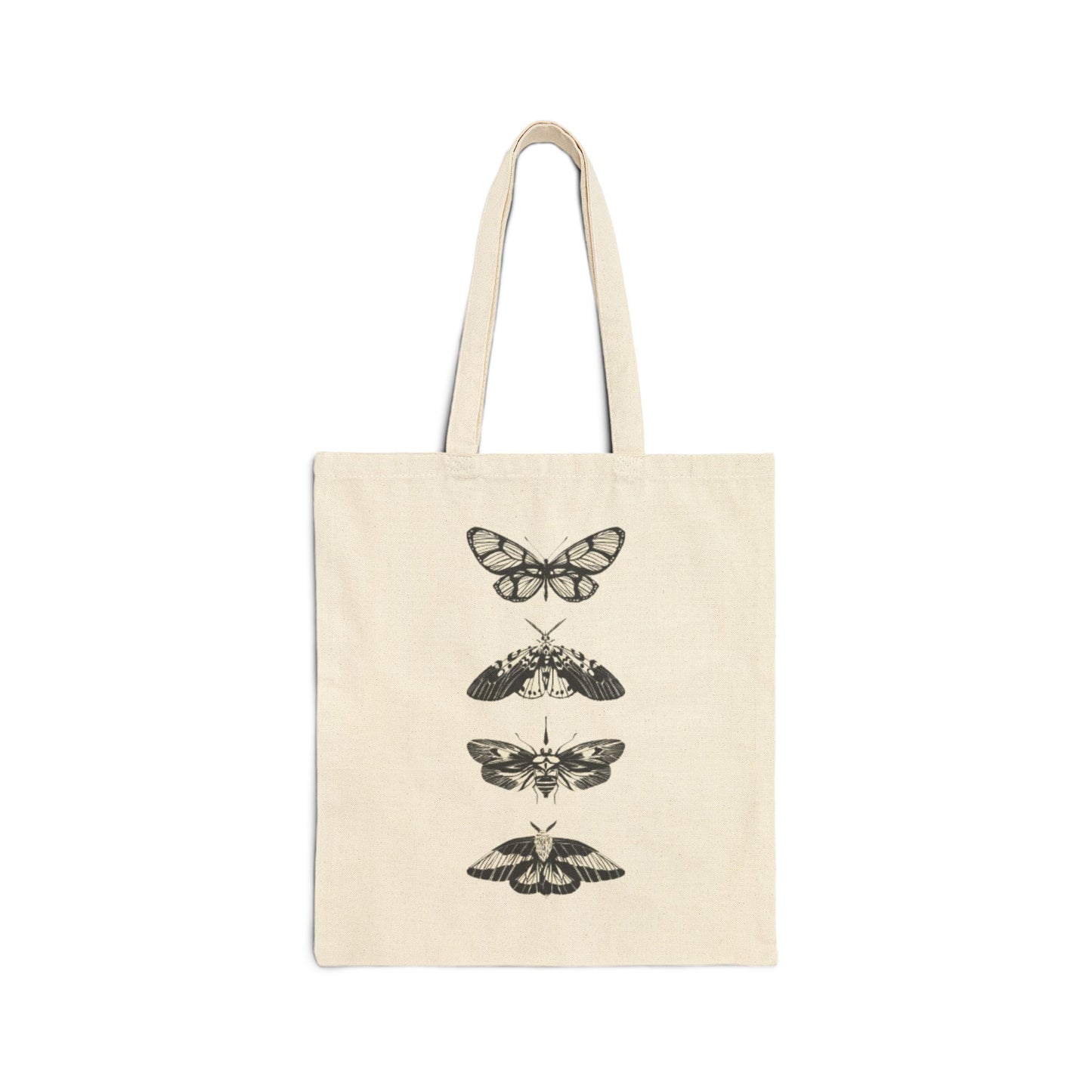 Elegant Butterfly Design Cotton Canvas Tote Bag, Eco-Friendly Shopping Bag, Minimalist Tote, Gift for Nature Lovers, Reusable Grocery Tote