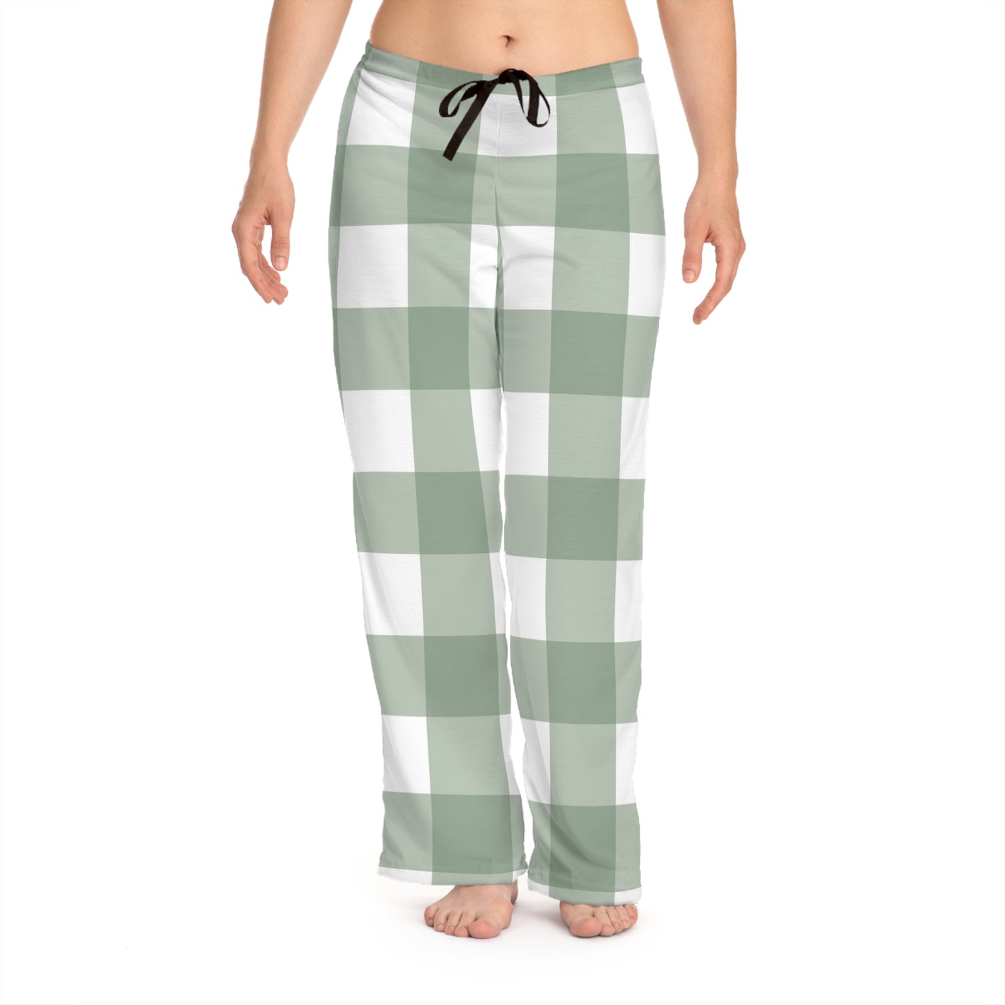 Women's Cozy Checkered Pajama Pants, AOP Trousers for Relaxation, Sleepwear, Gifts for Her, Lounge Pants, Holiday Comfort