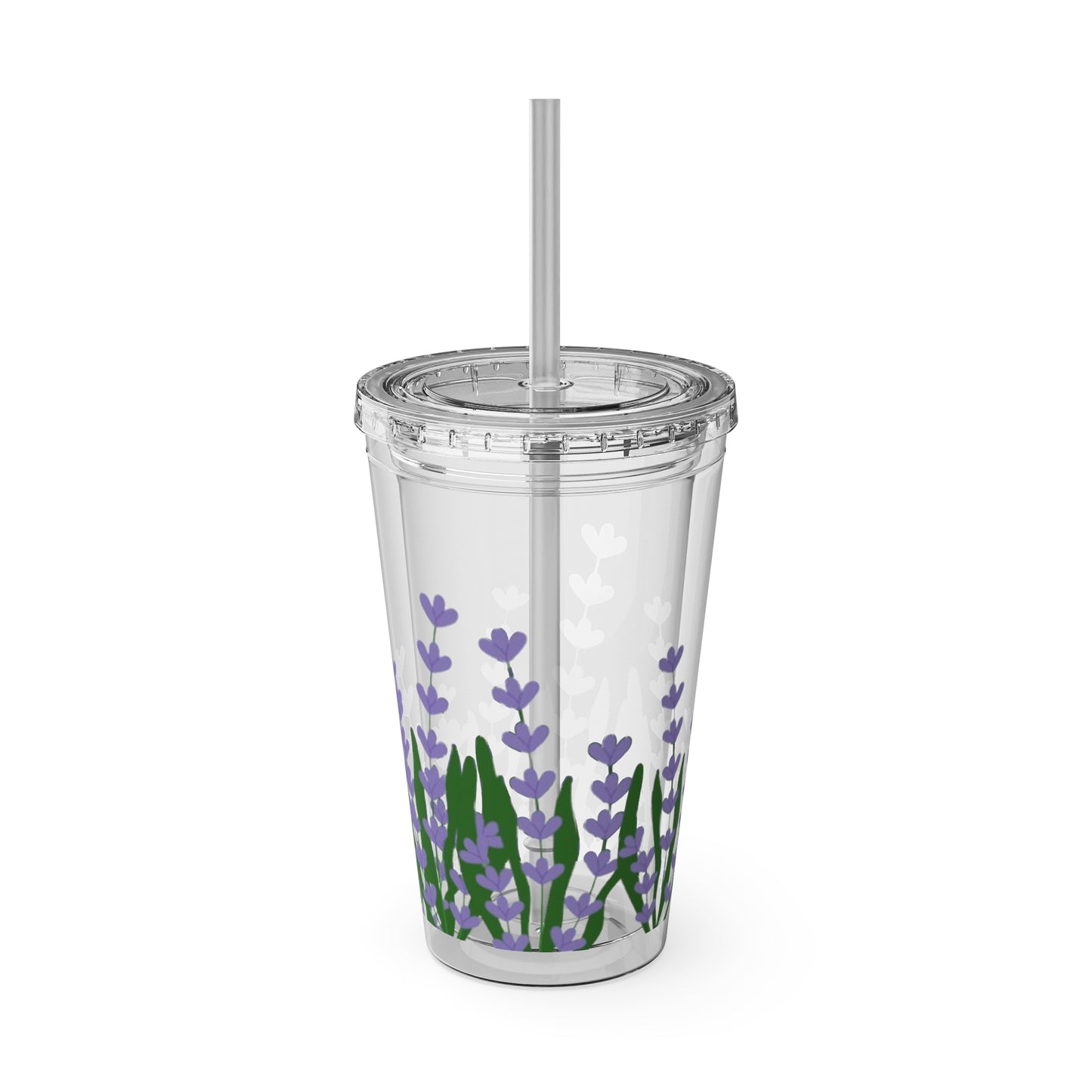 Sunsplash Lavender Tumbler | 16oz Reusable Cup | Eco-Friendly Drinkware | Perfect Gift for Tea Lovers, Summer, Picnics, & Home Decor