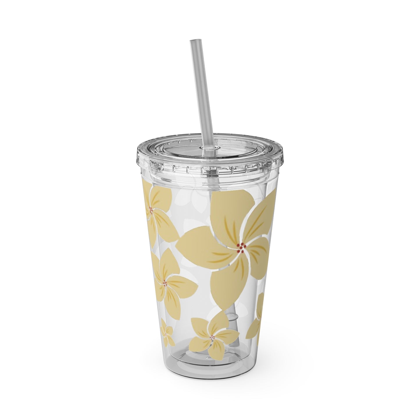 Sunsplash Floral Tumbler, Summer Travel Mug, Insulated Drink Cup, Perfect for Outdoor Events, Gift for Her