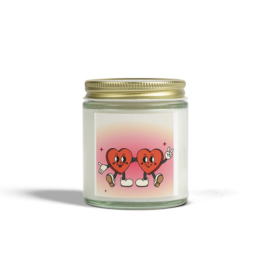 Heartwarming Scented Candles, Coconut Apricot Wax, Cute Gift for Valentine's Day, Home Decor, Aromatherapy, Cozy Vibe