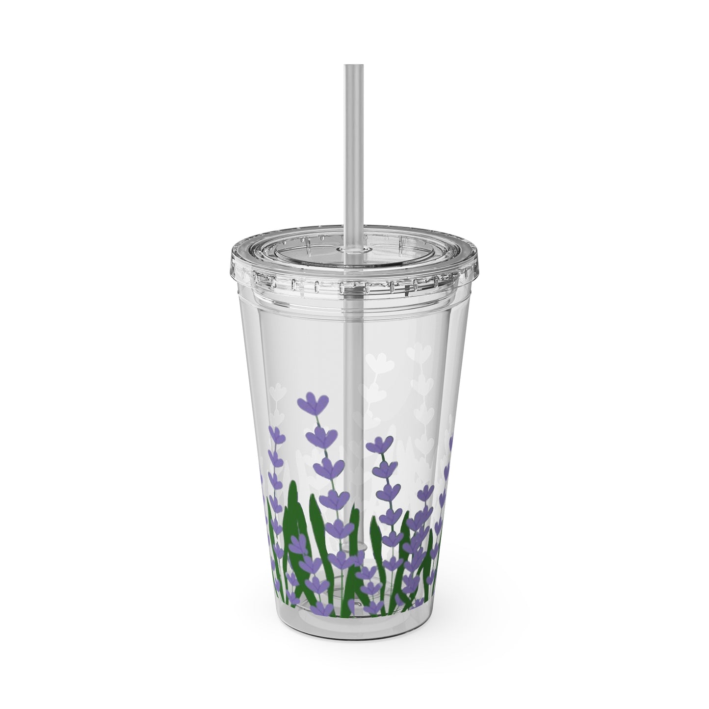 Sunsplash Lavender Tumbler | 16oz Reusable Cup | Eco-Friendly Drinkware | Perfect Gift for Tea Lovers, Summer, Picnics, & Home Decor