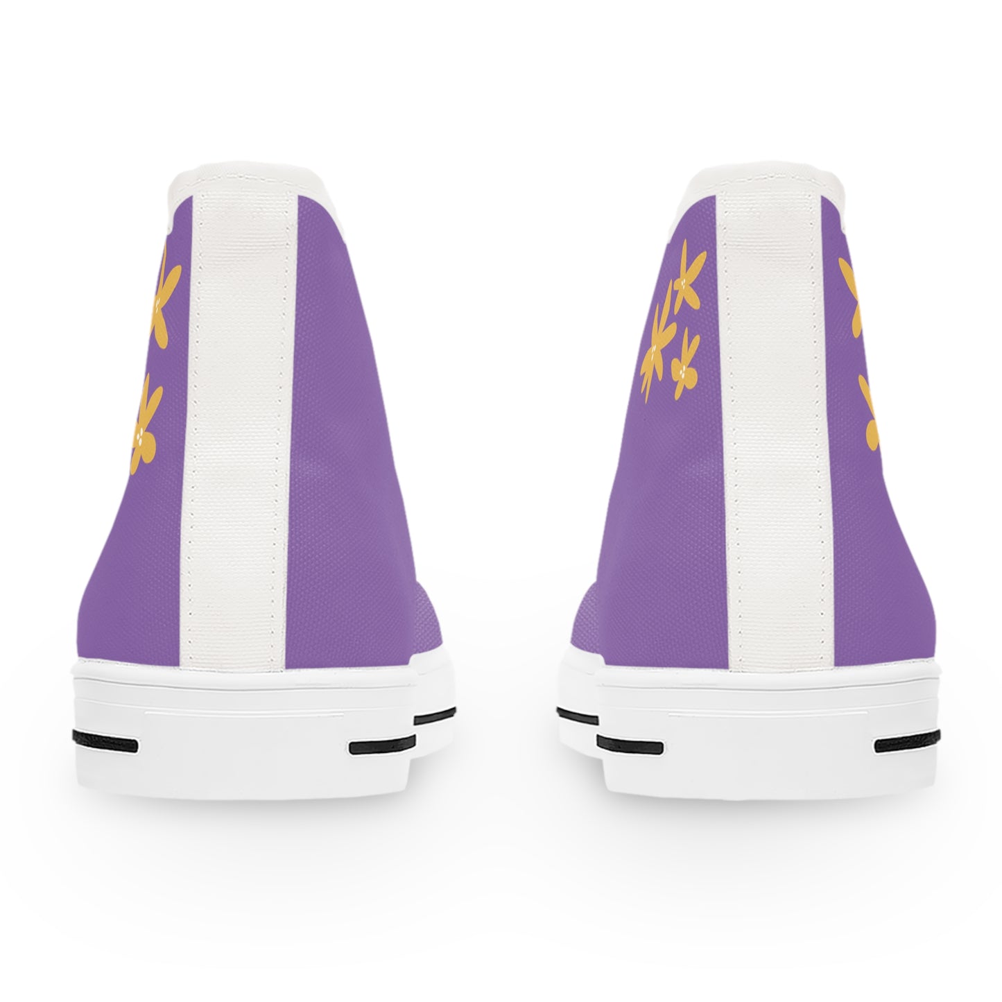 Purple Floral High Top Sneakers for Women | Casual Style, Trendy Footwear, Gift for Her, Summer Fashion, Unique Sneakers