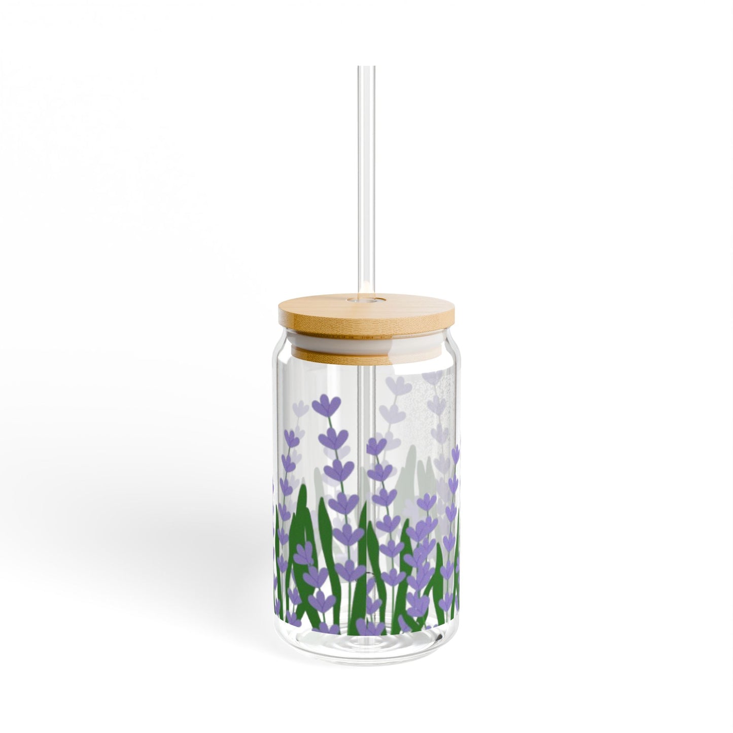 Lavender Flower Sipper Glass - 16oz Eco-Friendly Drinkware, Perfect for Summer Parties, Gifts, Weddings, and Home Decor
