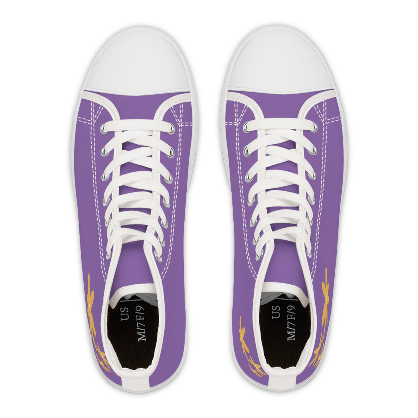 Purple Floral High Top Sneakers for Women | Casual Style, Trendy Footwear, Gift for Her, Summer Fashion, Unique Sneakers